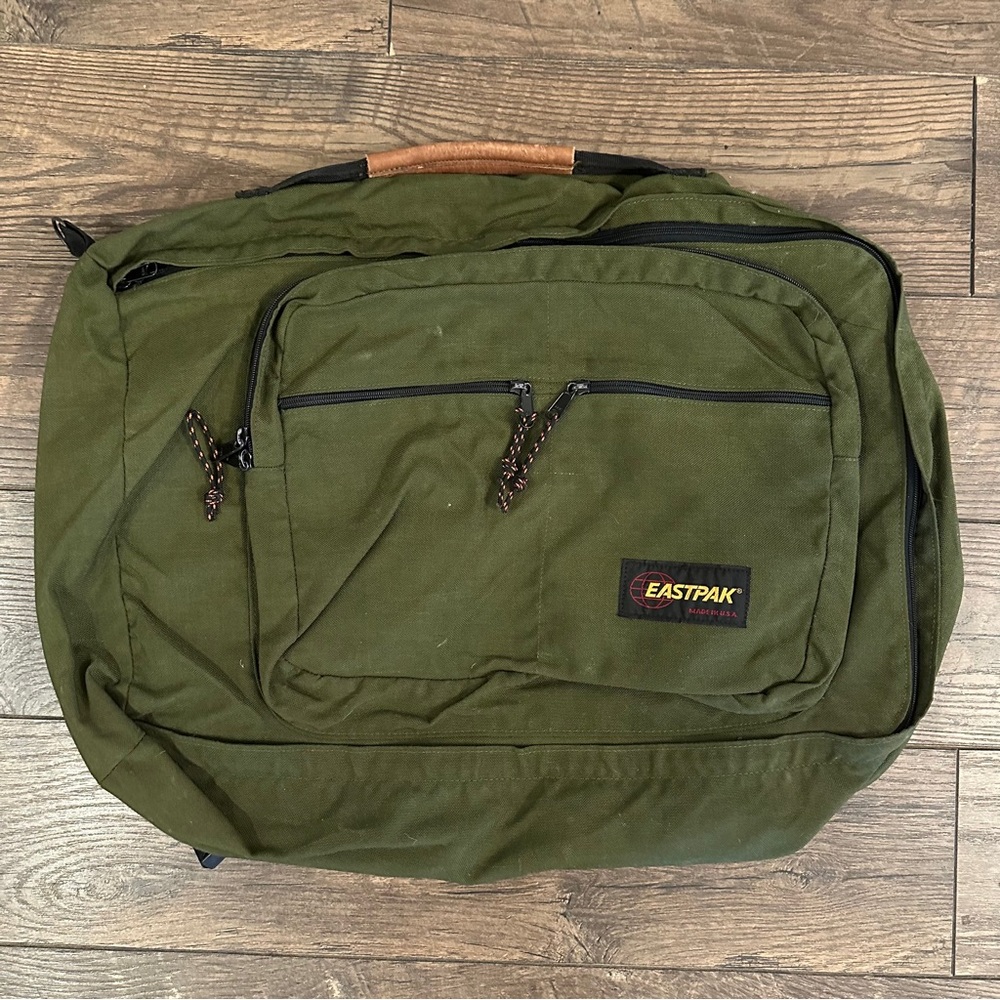 Eastpak Made In‎ USA Luggage Backpack Adjustable Green Army